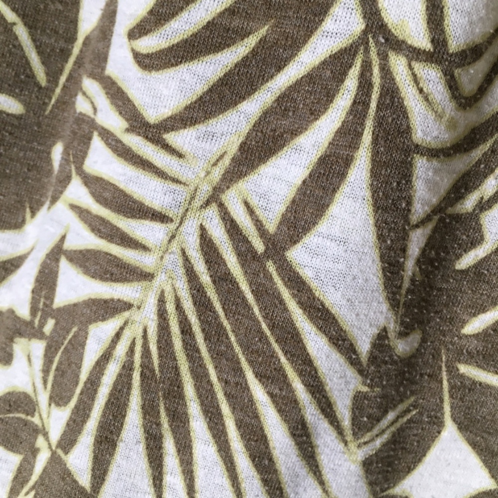 STYLUS women's tropical print linen blend tank top. Size XL. - Picture 3 of 8